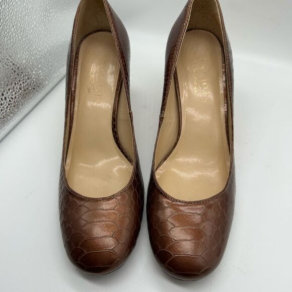 Talbots Leather Snakeskin Pumps in Bronze Size 7B - Picture 2 of 11